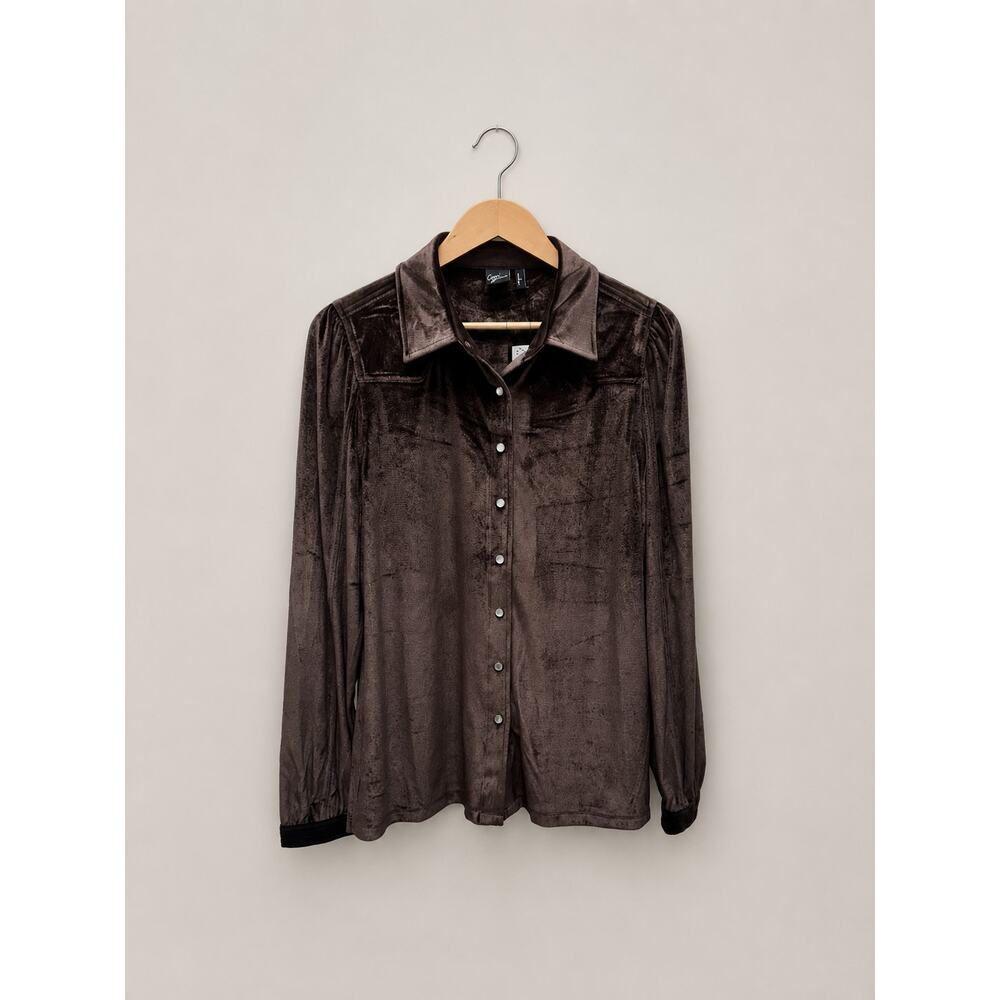 Cruel Denim Brown Velvet Western Pearl Snap Shirt NWT XXL